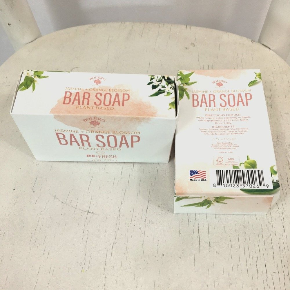 2 Bolero JASMINE+ORANGE BLOSSOM BAR soap organic